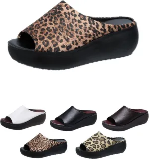 2025 New Summer Comfortable Orthotic Leather Wedges, Orthopedic Sandals for Women, Comfortable Arch Support Slides