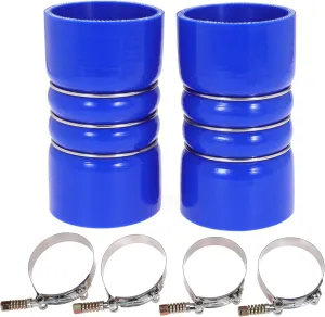 3 Inch Silicone Charge Air Cooler Hump Hose Boot Set 3" X 6" with T Bolt Clamp Blue (Hose-3060-BU)