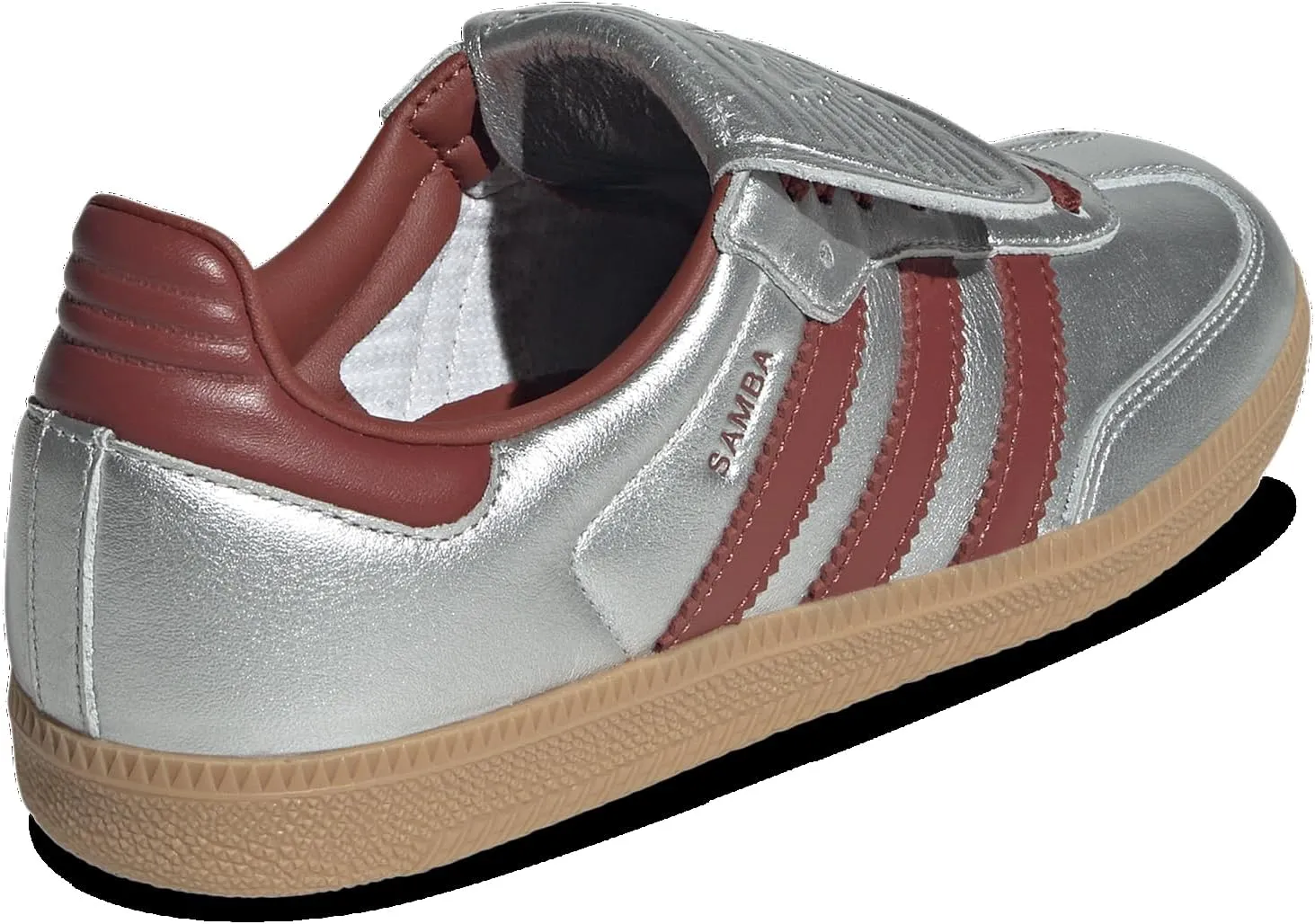 Adidas Orininals Samba Long Tongue - Women's (JH5707, Silver Metallic/Preloved Ruby/Gum)