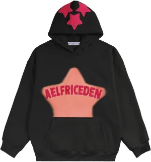 Aelfric Eden Womens Graphic Hoodies Pink Star Print Hoodie Unisex Oversized Hoodies Long Sleeve Pocket Pullover