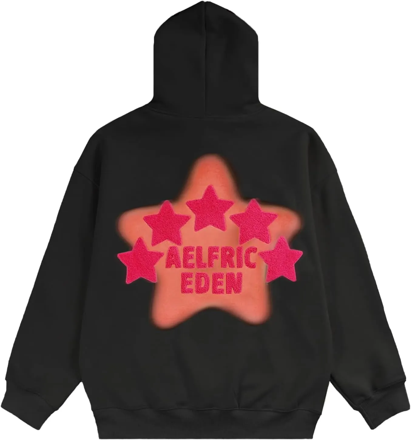 Aelfric Eden Womens Graphic Hoodies Pink Star Print Hoodie Unisex Oversized Hoodies Long Sleeve Pocket Pullover