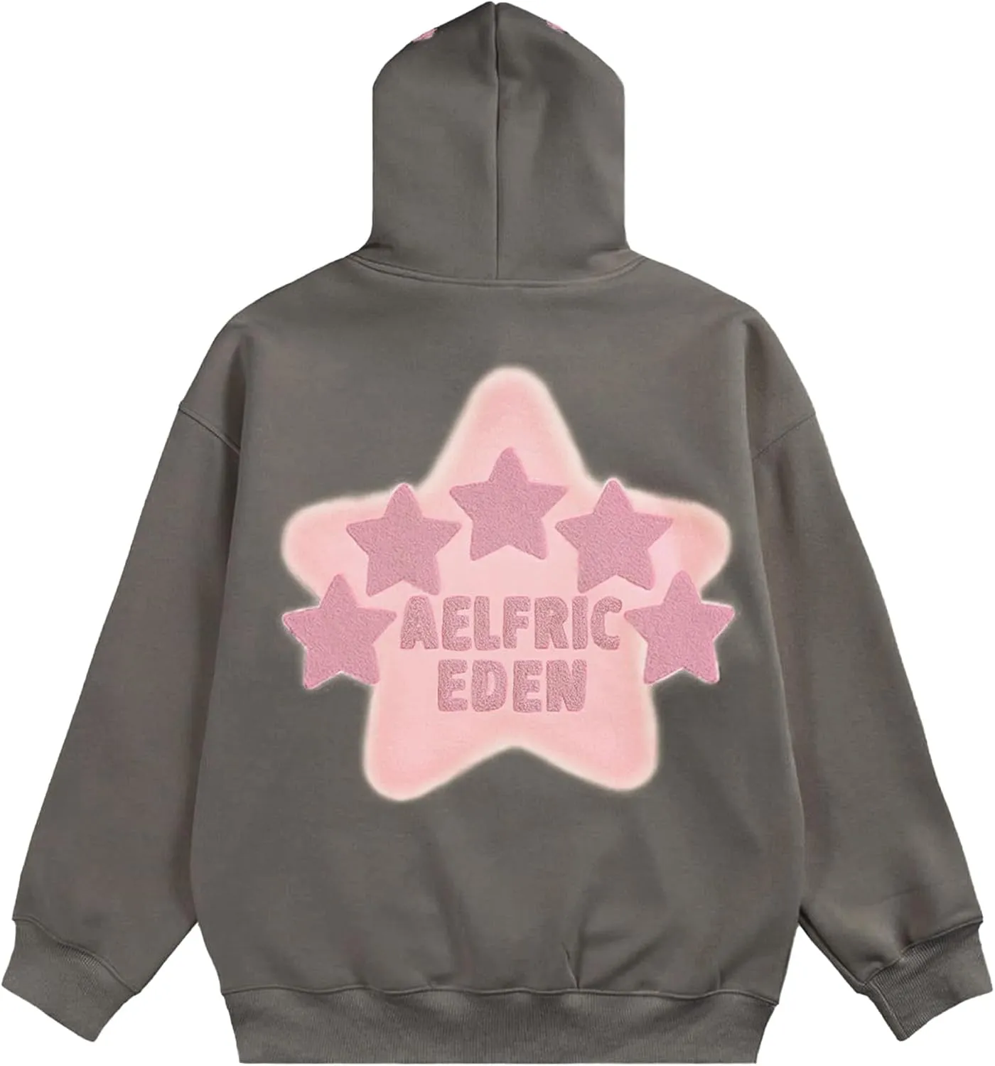 Aelfric Eden Womens Graphic Hoodies Pink Star Print Hoodie Unisex Oversized Hoodies Long Sleeve Pocket Pullover