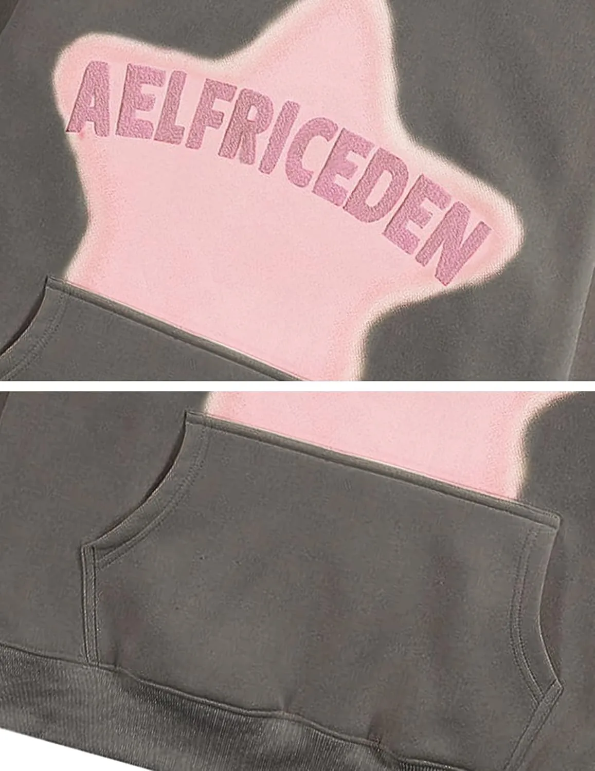 Aelfric Eden Womens Graphic Hoodies Pink Star Print Hoodie Unisex Oversized Hoodies Long Sleeve Pocket Pullover