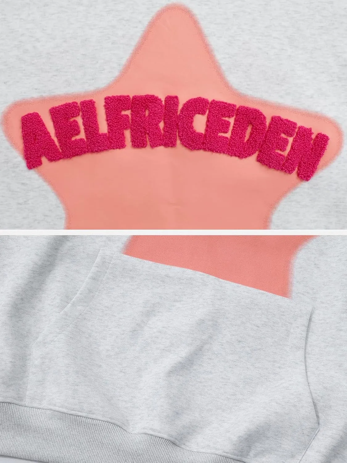 Aelfric Eden Womens Graphic Hoodies Pink Star Print Hoodie Unisex Oversized Hoodies Long Sleeve Pocket Pullover