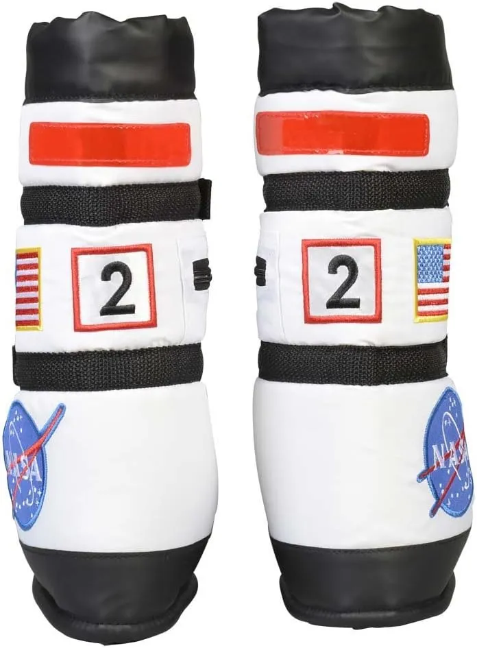 Aeromax Astronaut Boots, Size Large, White, with NASA patches