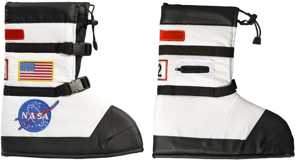 Aeromax Astronaut Boots, Size Large, White, with NASA patches