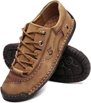 alcubieree Mens Leather Casual Shoes Comfortable Fashion Sneakers Loafers Lightweight Dress Walking Driving Shoes for Men（Size 7.5-13）