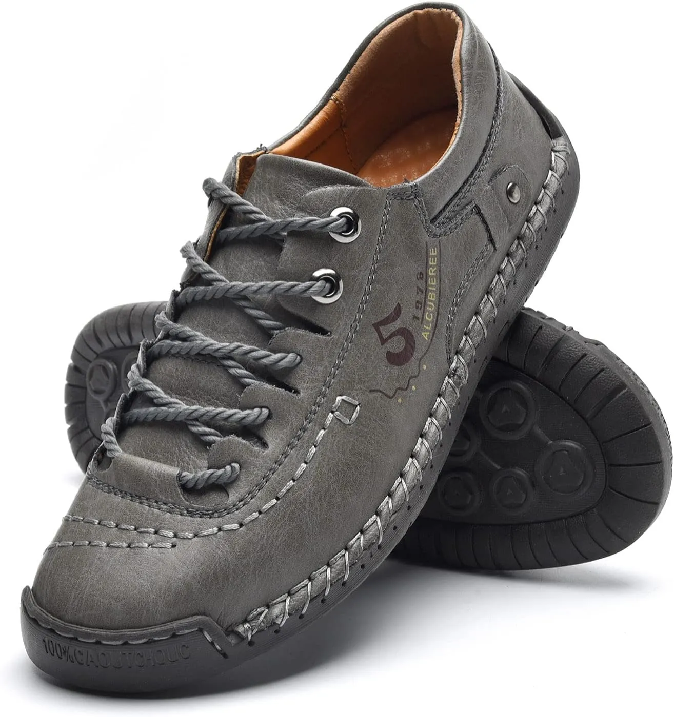 alcubieree Mens Leather Casual Shoes Comfortable Fashion Sneakers Loafers Lightweight Dress Walking Driving Shoes for Men（Size 7.5-13）