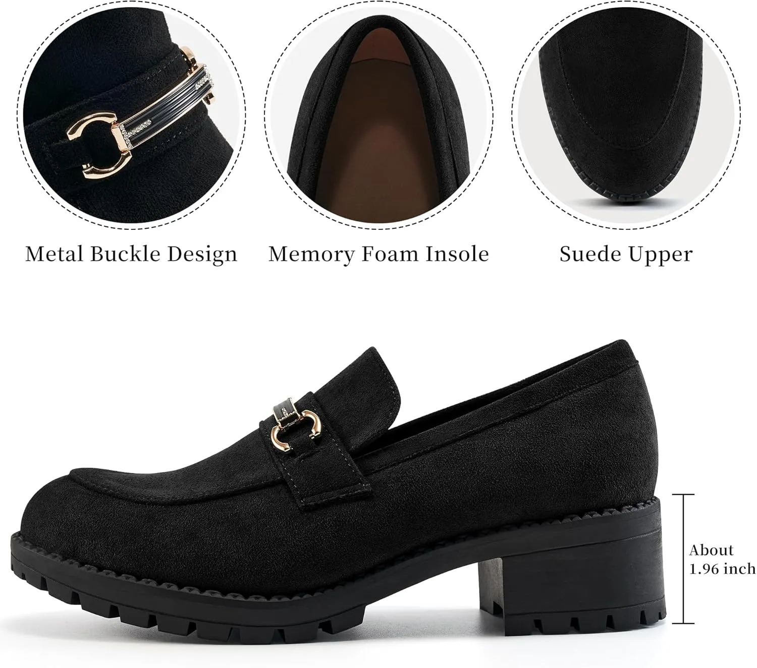 Alicegana Platform Loafers for Women Fashion: Comfortable Suede Chunky Penny Loafer Casual Slip on Dress Business Work Shoes