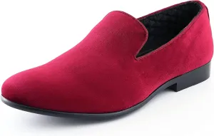 Amali Fishman Men’s Dress Shoes Plush Velvet with a Quilted Design Slip-on Driver Shoes for Men Velvet Loafers The Original Smoking Men Tuxedo Slipper Shoes