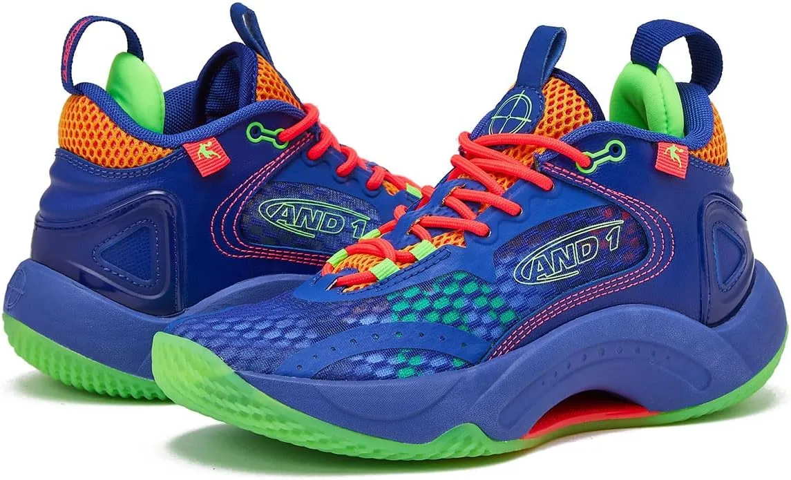AND1 Girls & Boys Basketball Shoes, Boys High Top Sneakers, Size Little Kid 1 to Big Kid 7 - Cool Basketball Shoes for Kids and Youth
