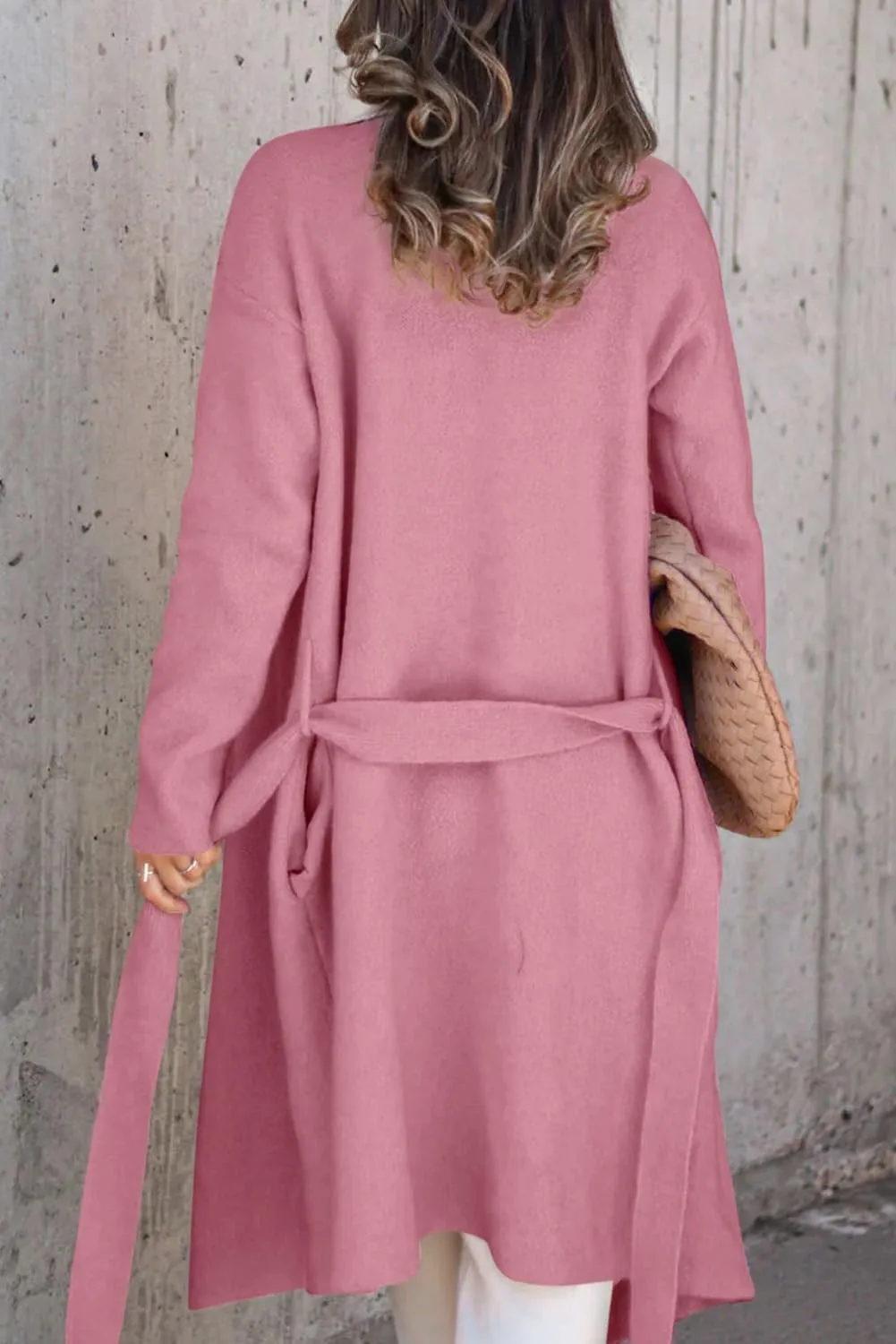 Angerella Women's Casual Long Sleeve Draped Open Front Knit Long Cardigan Sweater Outwear Coats with Pocket