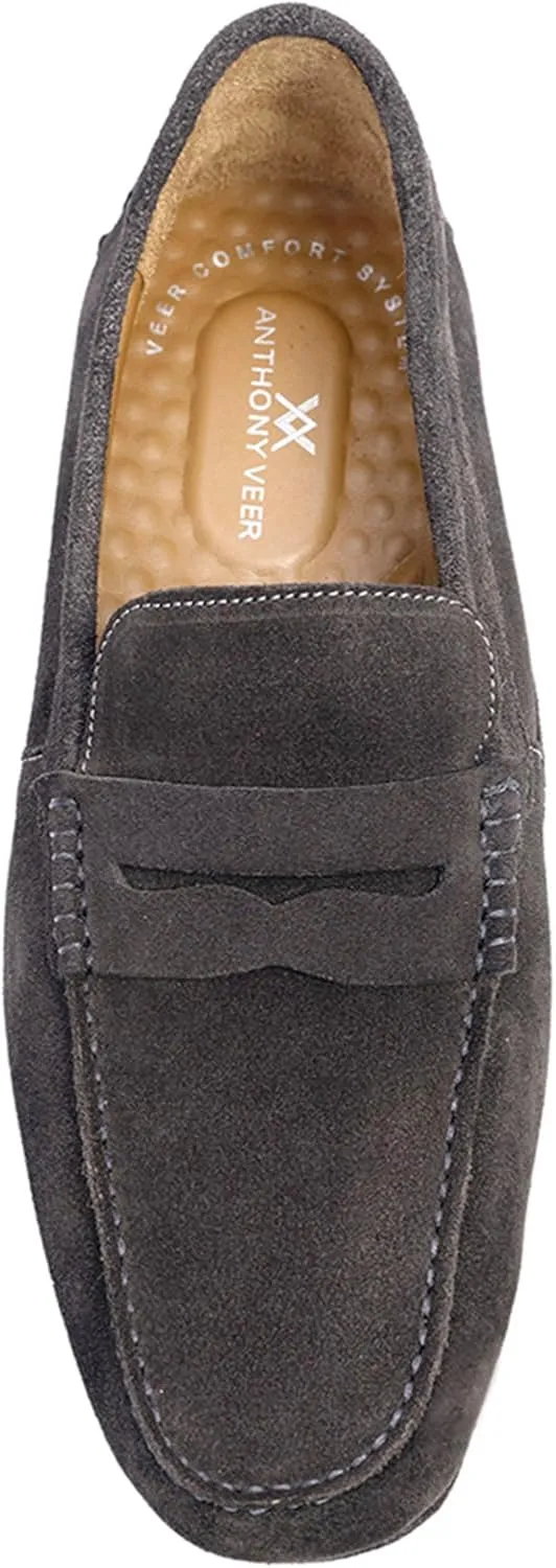 Anthony Veer Cruise Driver Penny Loafers for Men | Slip-On | Tubular Construction | Leather Lining | Ortholite Cushioned Footbed | Rubber Outsole