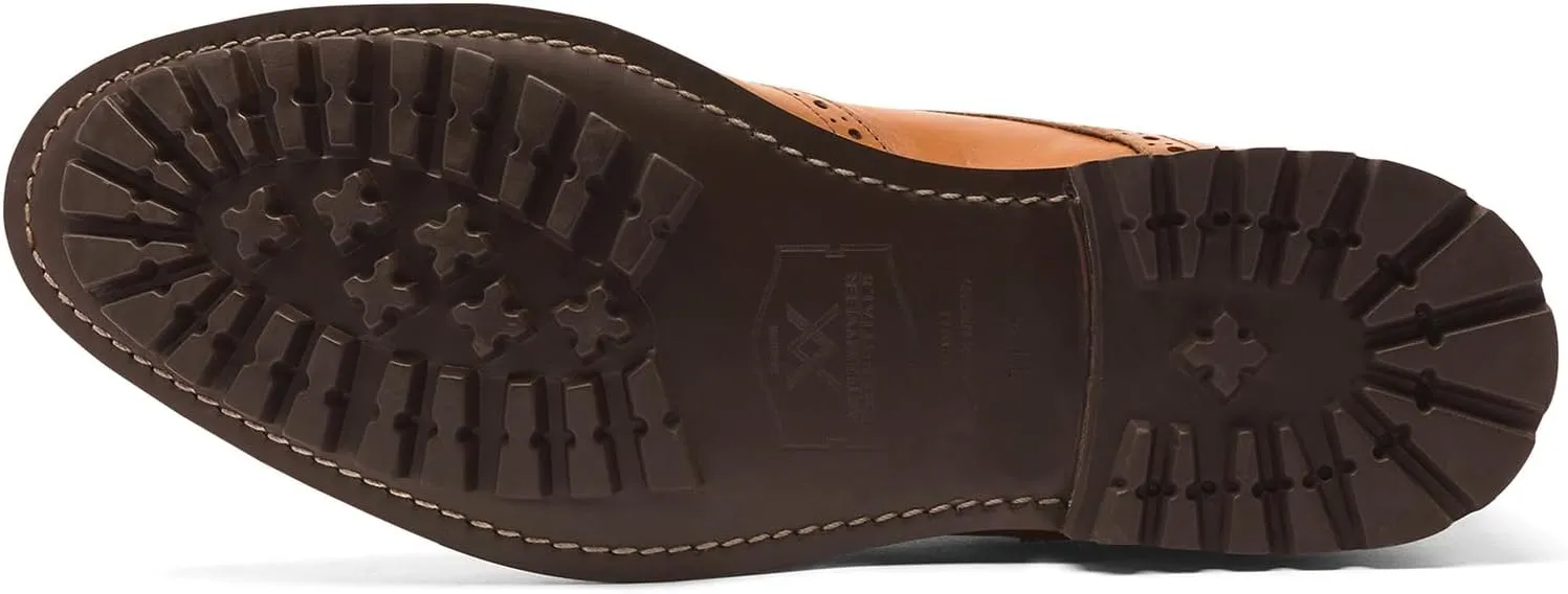 Anthony Veer Grant Wingtip Dress Boots for Men | Lace-Up | Brogue Design | Goodyear Welt Construction | Commando Rubber Outsole & Ortholite® Cushioned Footbed | Full Grain Calfskin Leather