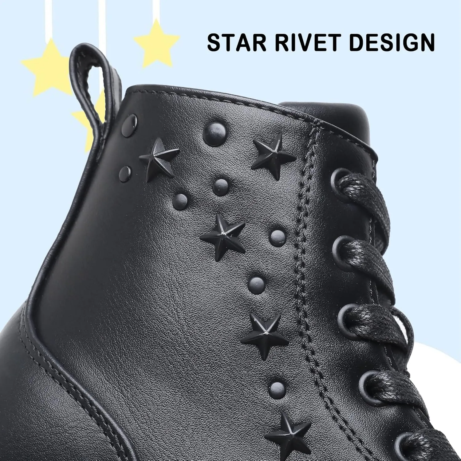 Apakowa Girls Combat Boots Girls Ankle Booties Lace Up With Side Zipper (Toddler/Little Kid/Big Kid)
