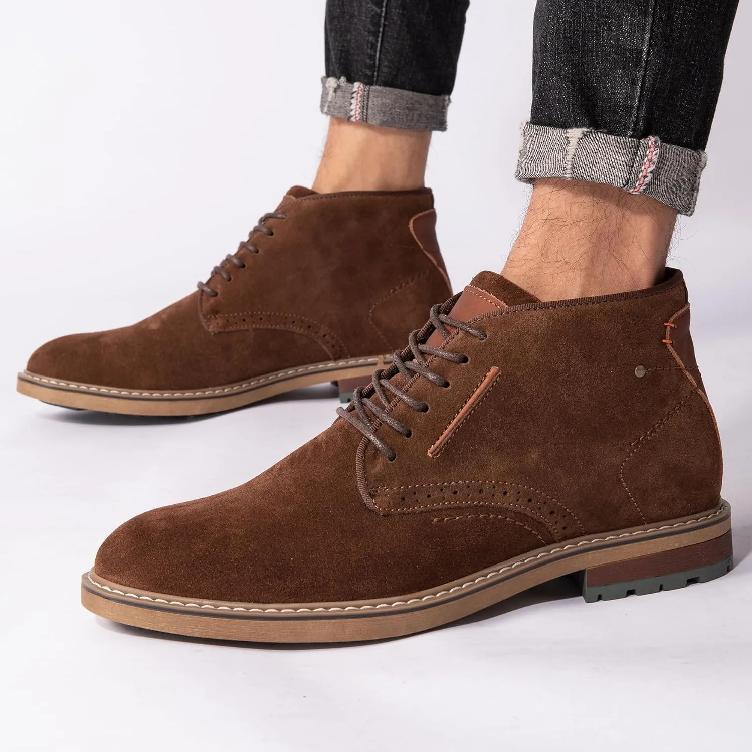 Arkbird Mens Chukka Boots Suede Leather Classic Fashion Casual Ankle Lace-up Dress Boots for Men