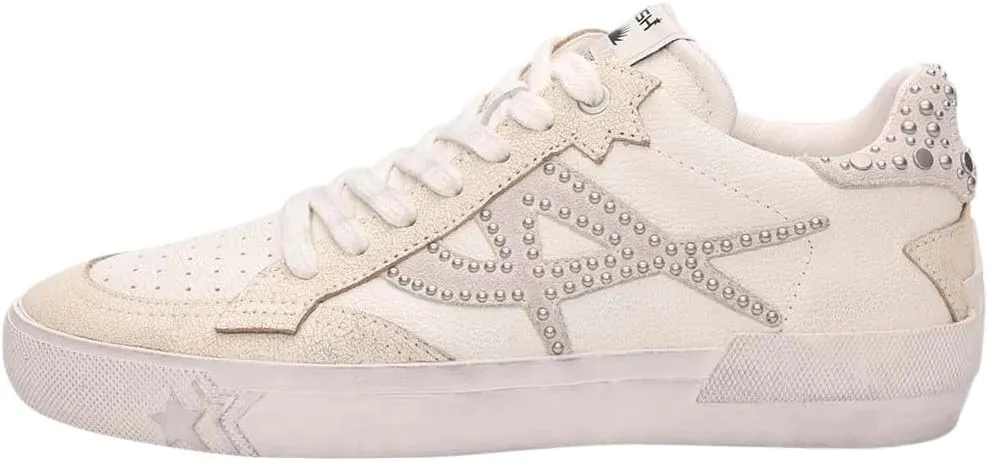 ASH Women's Moonlight Studs Sneakers, Vintage-Inspired Distressed Leather with Bold Starry Logo