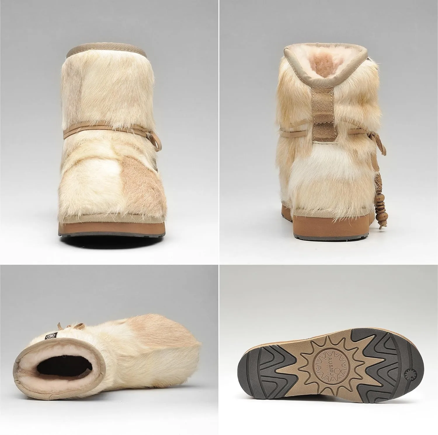AU&MU Womens Casual and Versatile Warm Simple Snow Boots
