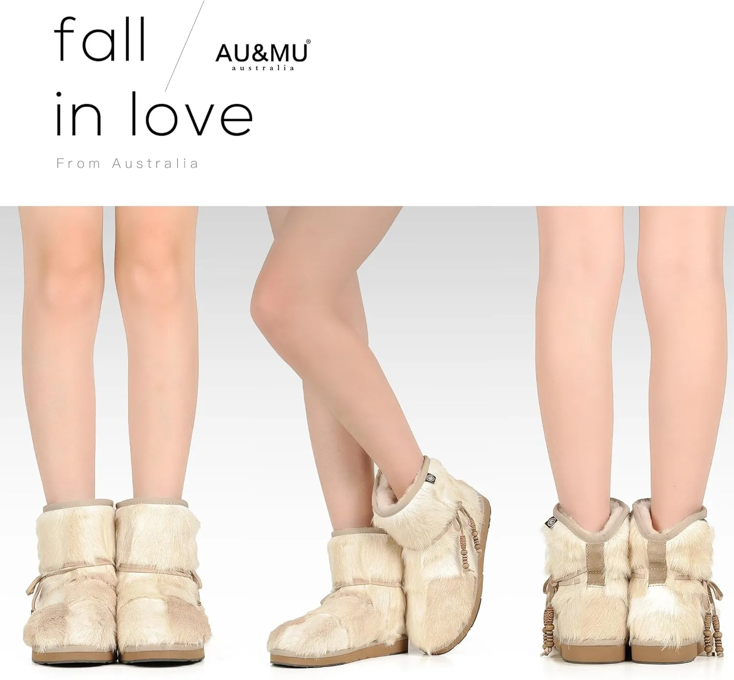 AU&MU Womens Casual and Versatile Warm Simple Snow Boots