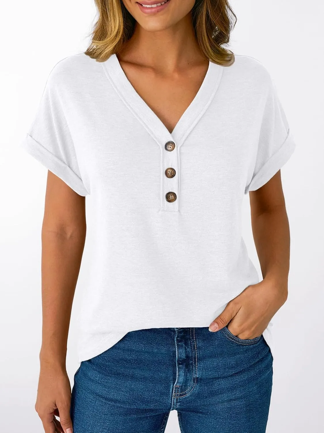 AUTOMET Short Sleeve V Neck T Shirts Womens Cap Sleeve Summer Casual Dressy Tops