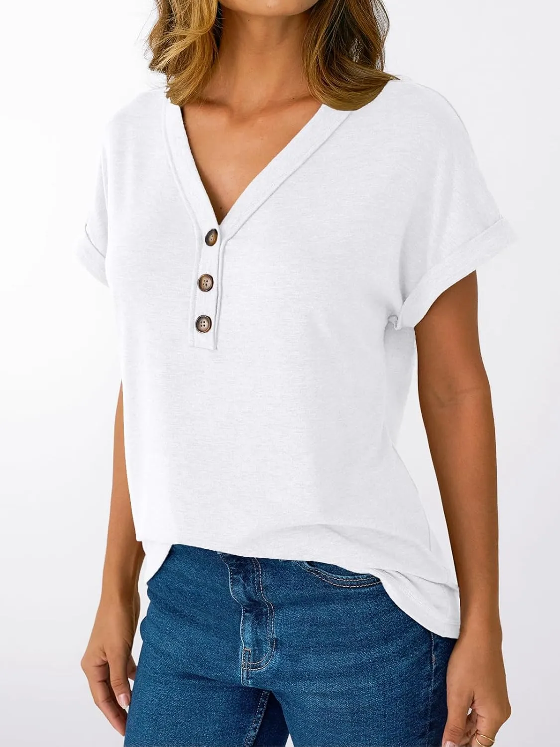 AUTOMET Short Sleeve V Neck T Shirts Womens Cap Sleeve Summer Casual Dressy Tops