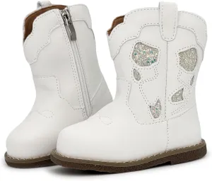 Baby Cowboy Cowgirl Boots Infant Boys Girls Western Booties Round Toe Riding Mid Calf Boots for All Seasons for 6 9 12 15 18 24 Months