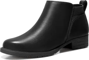 Bacia Chelsea Boots Women Fall Ankle Boots Low Heel Round Toe with Inside Zipper
