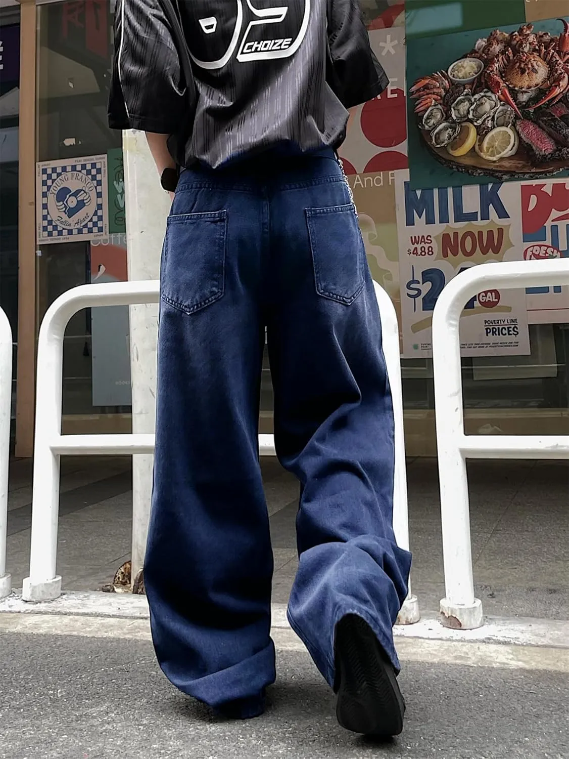 Baggy Jeans for Men Super Wide Leg Jeans Street Style Hip Hop Skater Denim Pants Streetwear