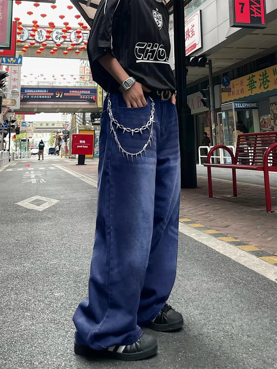 Baggy Jeans for Men Super Wide Leg Jeans Street Style Hip Hop Skater Denim Pants Streetwear