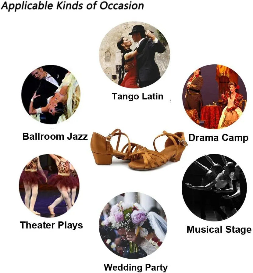Ballroom Dance Shoes Latin Wedding Party Performance Sandals for Girls