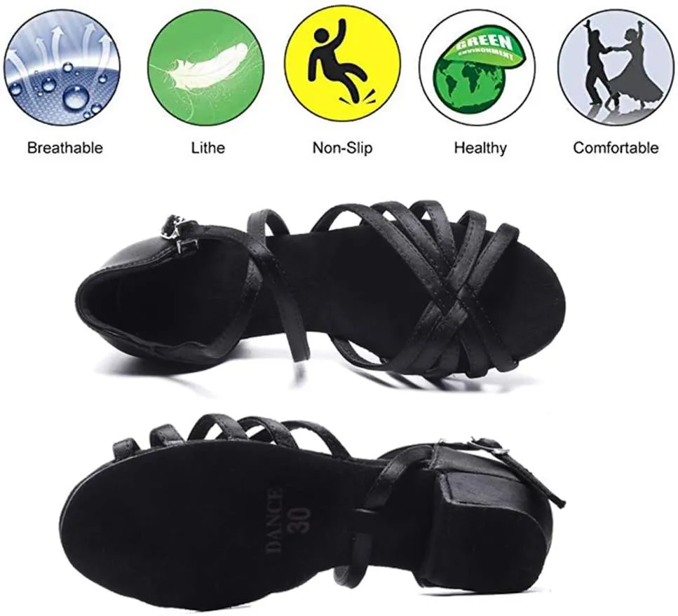 Ballroom Dance Shoes Latin Wedding Party Performance Sandals for Girls