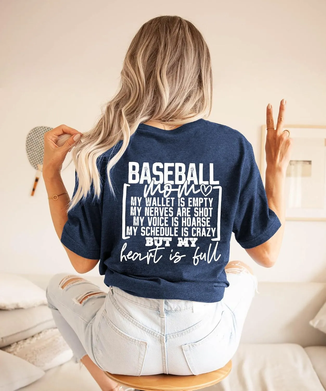 Baseball Mom Shirt for Women Game Day Baseball Graphic T-Shirt Casual Short Sleeve Tee Tops