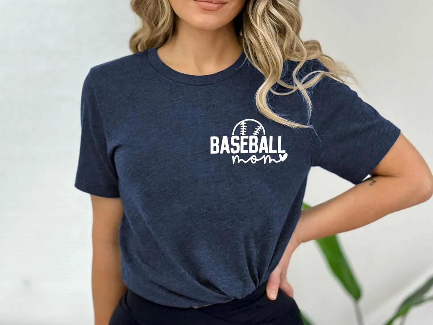 Baseball Mom Shirt for Women Game Day Baseball Graphic T-Shirt Casual Short Sleeve Tee Tops
