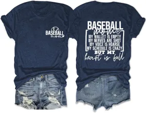 Baseball Mom Shirt for Women Game Day Baseball Graphic T-Shirt Casual Short Sleeve Tee Tops