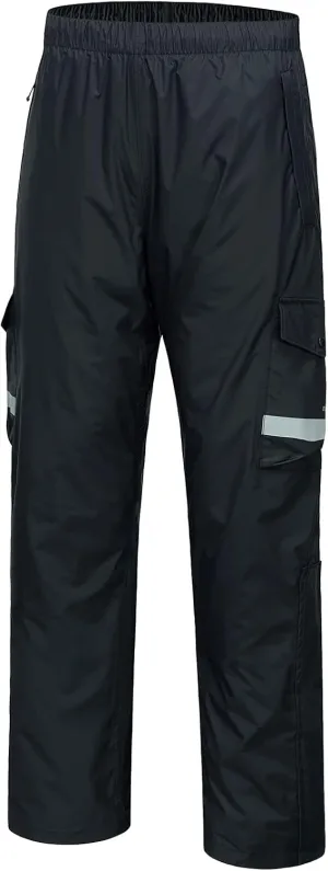 BASSDASH Complete Men’s Breathable Waterproof Rain Pant Lightweight Over Pant with 1/2 Zip Legs for Fishing Kayaking Hiking