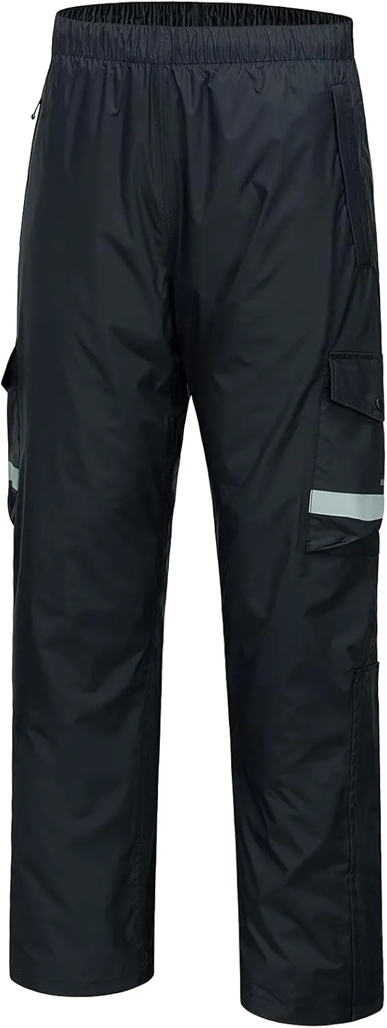 BASSDASH Complete Men’s Breathable Waterproof Rain Pant Lightweight Over Pant with 1/2 Zip Legs for Fishing Kayaking Hiking