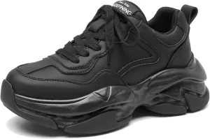 BEAU TODAY Womens Fashion Platform Sneakers, Chunky Sneakers for Women, Cute Retro Dad Shoes for Walking Tennis