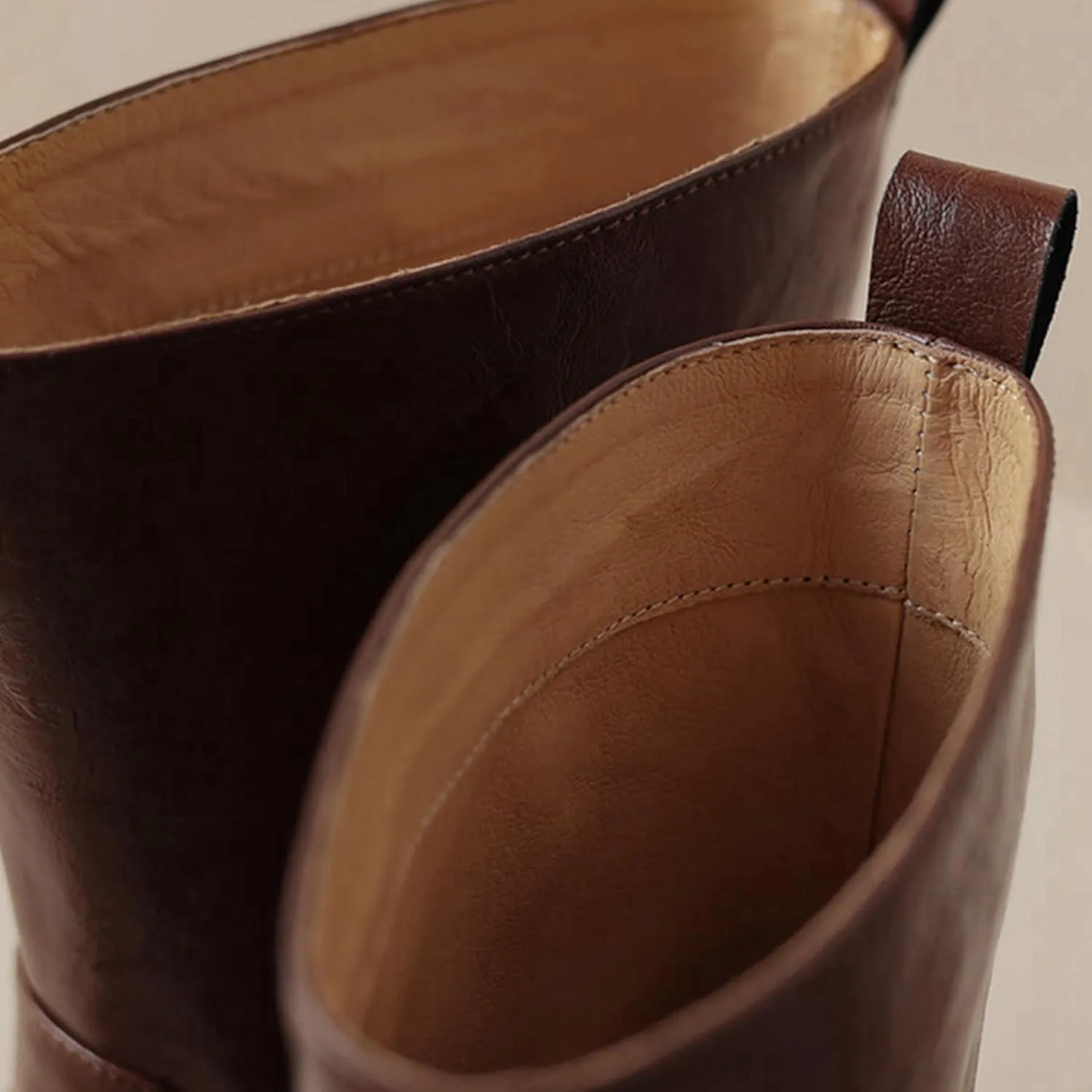 Big Walled Western Boots Women Square Toe Belt Buckle Short Boots That Can Be Worn All Year Round Thick Heels Drees Office Party Shoes