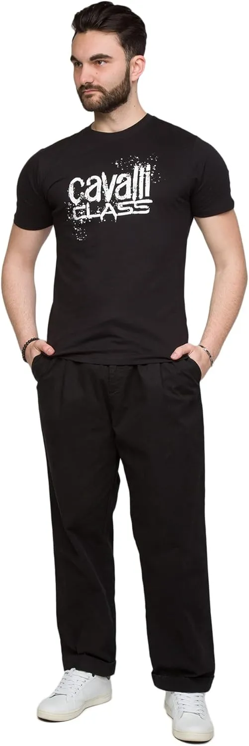 Black Spray Print Signature Fashion T-Shirt - for Mens
