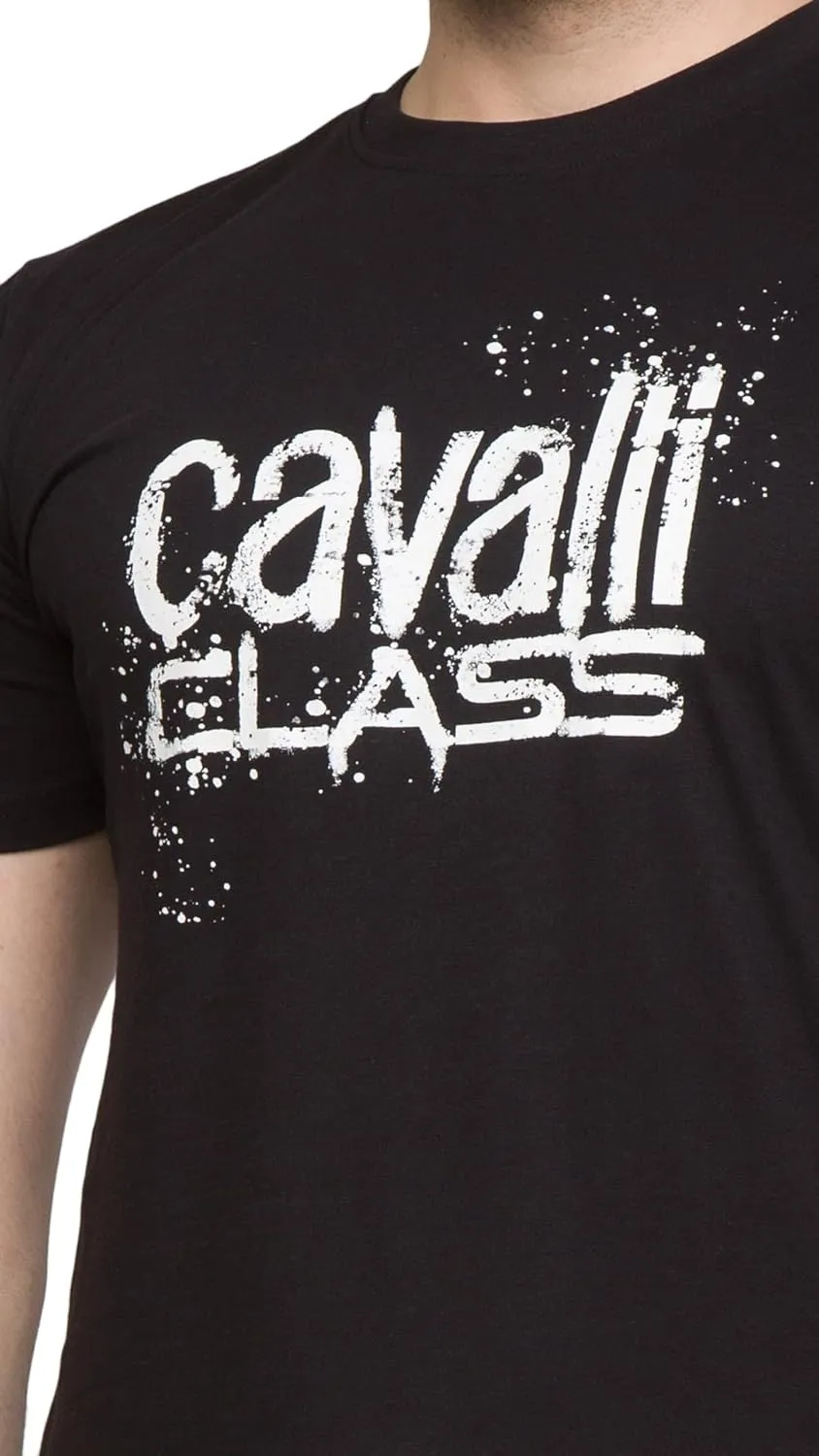 Black Spray Print Signature Fashion T-Shirt - for Mens