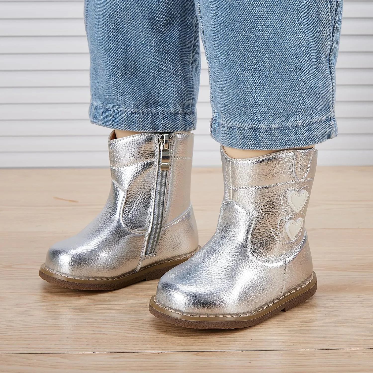 BMCiTYBM Baby Cowboy Cowgirl Boots Infant Western Boots Toddler Boys Girls Round Toe Riding Mid Calf Boots All Seasons for 6 9 12 18 24 Months