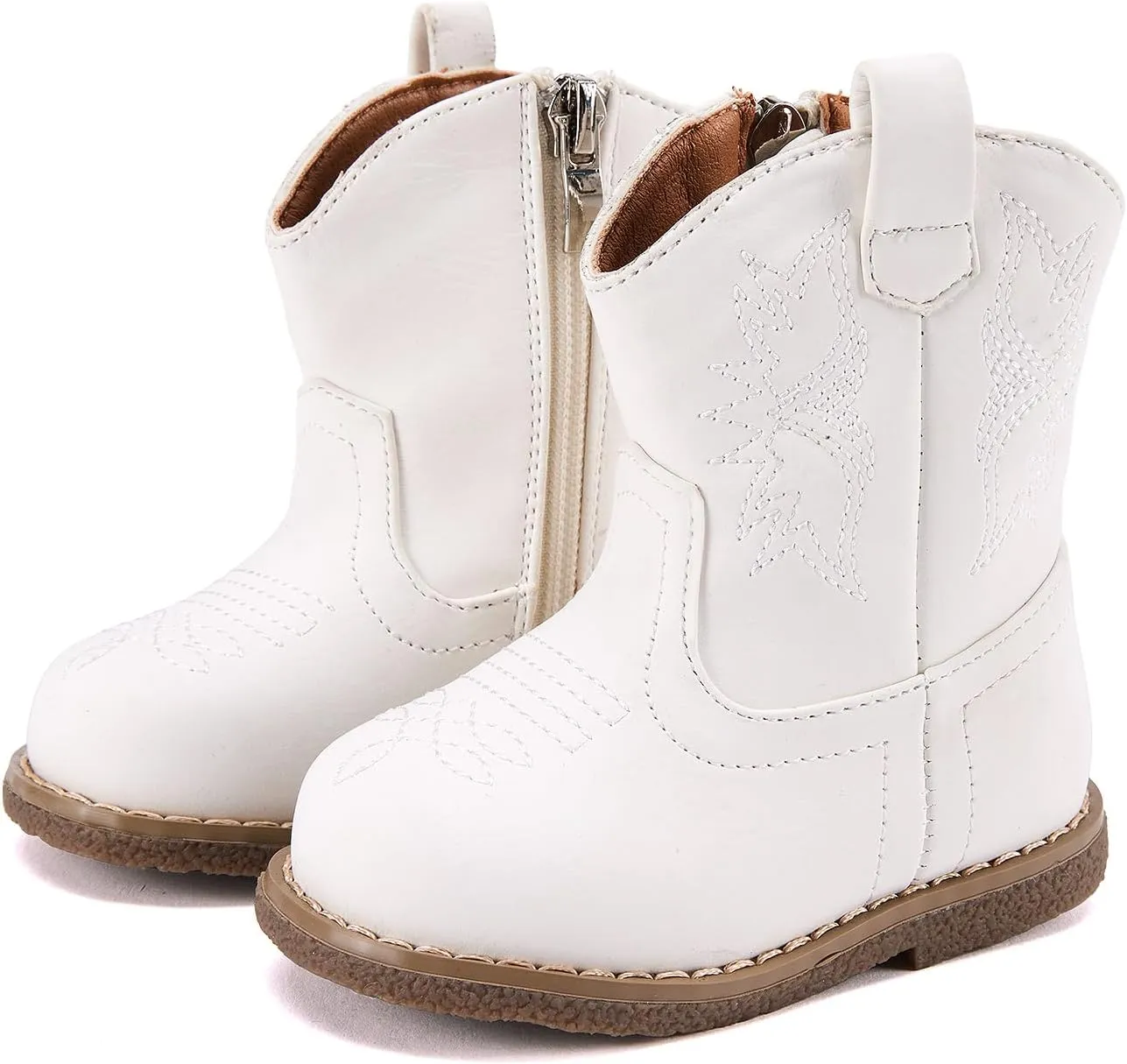 BMCiTYBM Baby Cowboy Cowgirl Boots Infant Western Boots Toddler Boys Girls Round Toe Riding Mid Calf Boots All Seasons for 6 9 12 18 24 Months