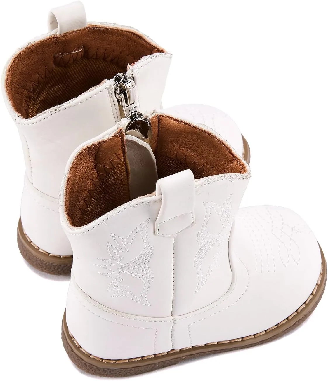 BMCiTYBM Baby Cowboy Cowgirl Boots Infant Western Boots Toddler Boys Girls Round Toe Riding Mid Calf Boots All Seasons for 6 9 12 18 24 Months