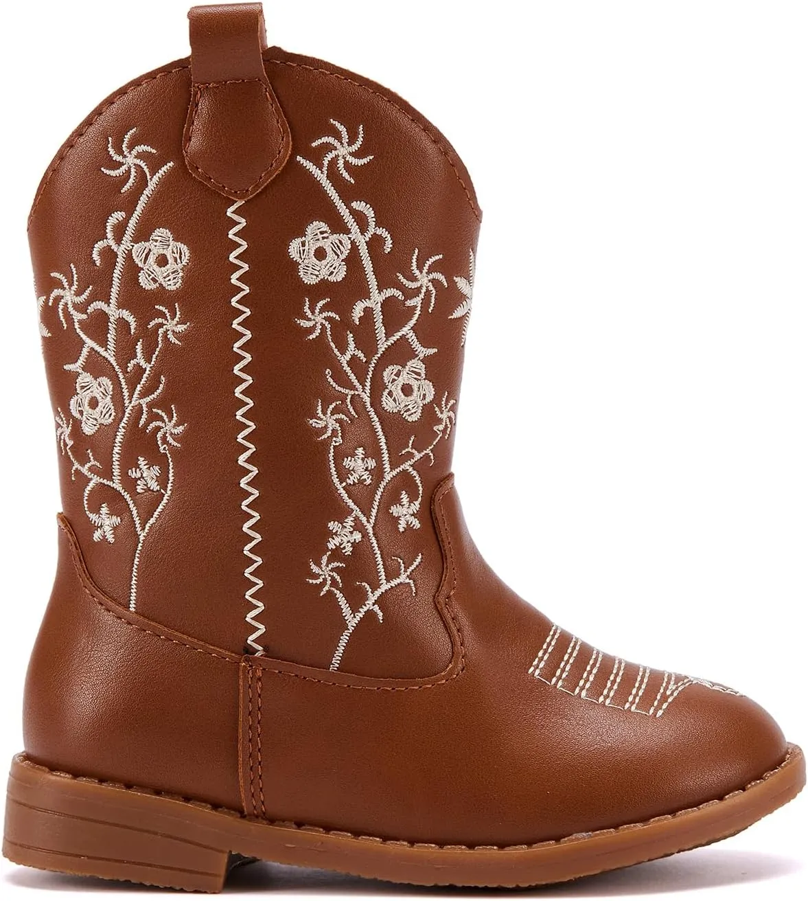 BMCiTYBM Toddler Girls Cowboy Cowgirl Boots Little Kids Pointed Toe Western Boots Mid Calf Side Zipper Riding Shoes for All Seasons (Toddler/Little Kid)