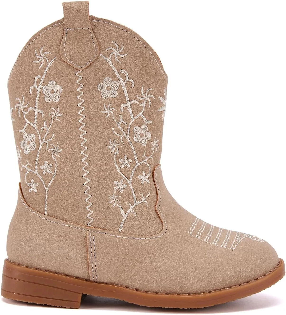 BMCiTYBM Toddler Girls Cowboy Cowgirl Boots Little Kids Pointed Toe Western Boots Mid Calf Side Zipper Riding Shoes for All Seasons (Toddler/Little Kid)