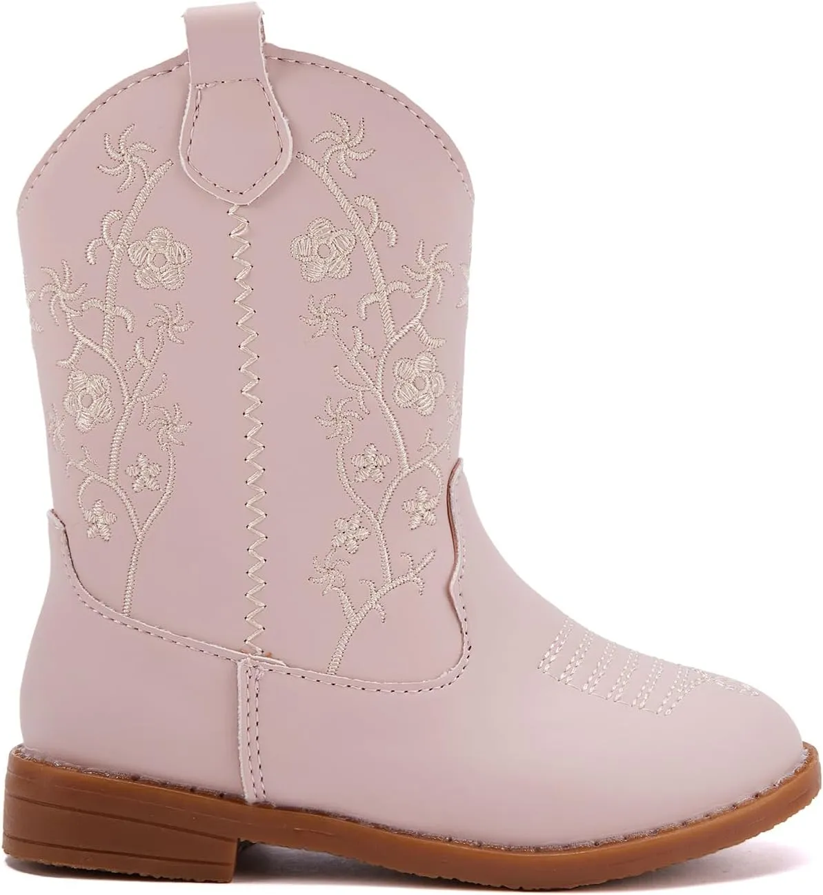 BMCiTYBM Toddler Girls Cowboy Cowgirl Boots Little Kids Pointed Toe Western Boots Mid Calf Side Zipper Riding Shoes for All Seasons (Toddler/Little Kid)