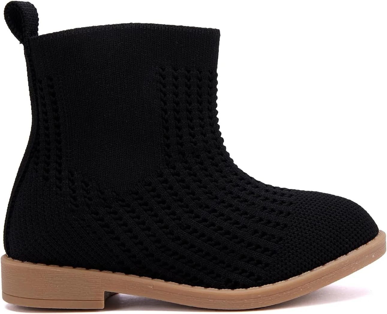 BMCiTYBM Toddler Girls Knitted Boots Breathable Low Heel Booties Pointed Toe Slip On Sock Shoes for All Seasons