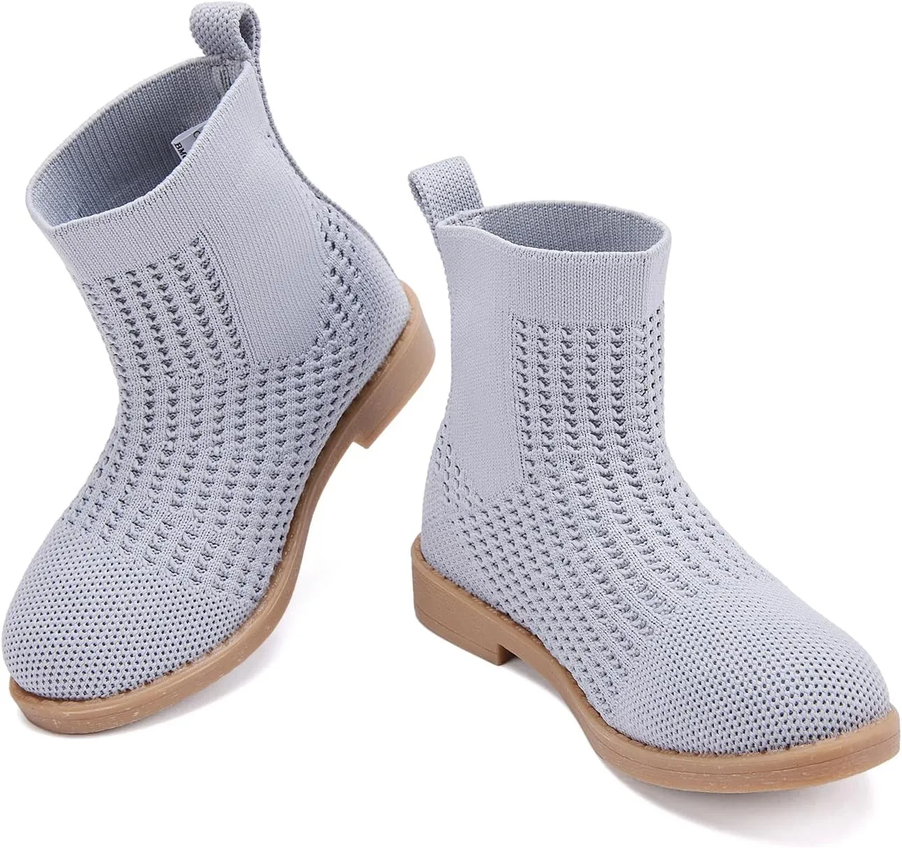 BMCiTYBM Toddler Girls Knitted Boots Breathable Low Heel Booties Pointed Toe Slip On Sock Shoes for All Seasons