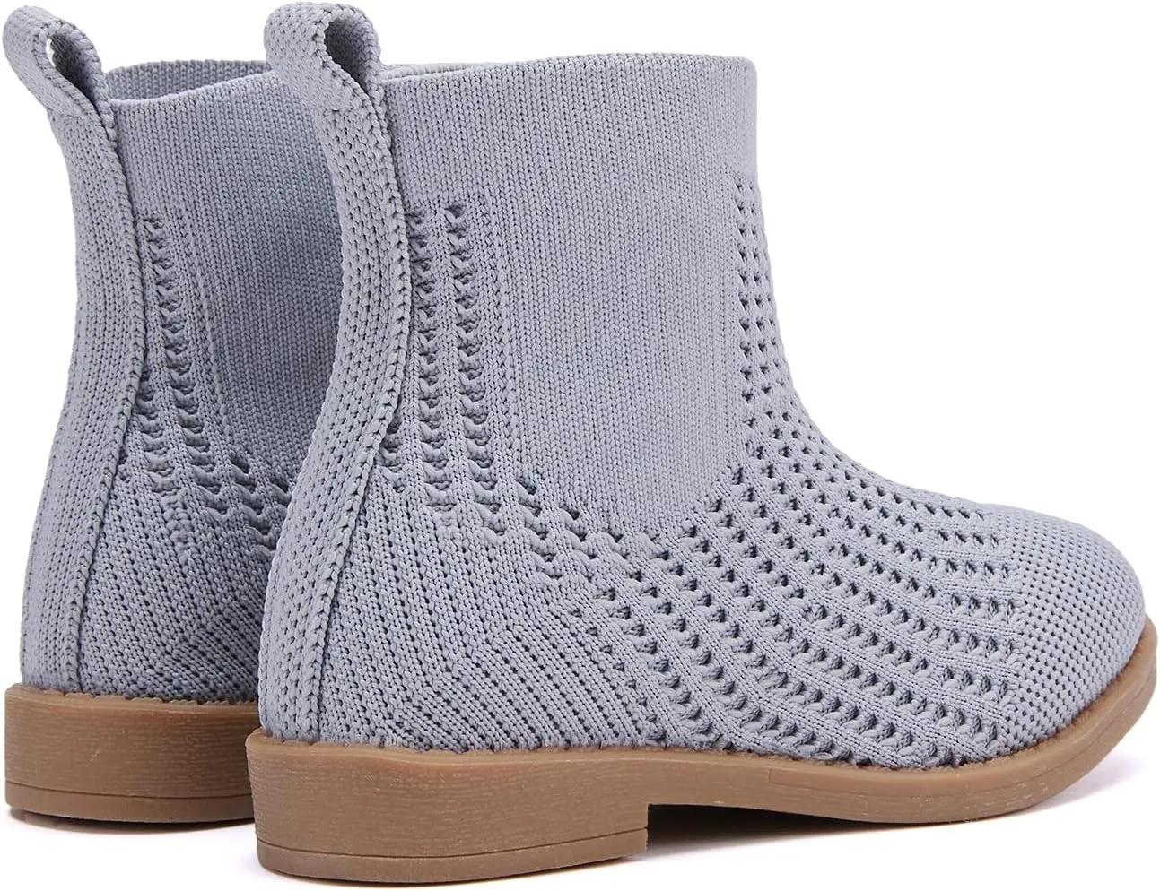 BMCiTYBM Toddler Girls Knitted Boots Breathable Low Heel Booties Pointed Toe Slip On Sock Shoes for All Seasons