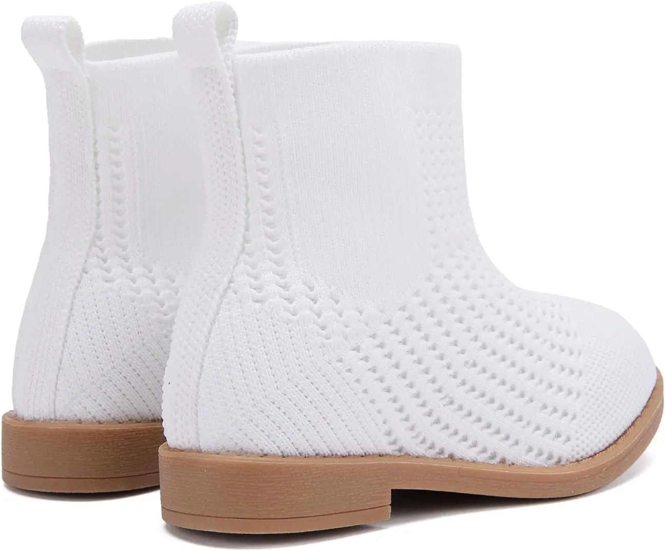 BMCiTYBM Toddler Girls Knitted Boots Breathable Low Heel Booties Pointed Toe Slip On Sock Shoes for All Seasons